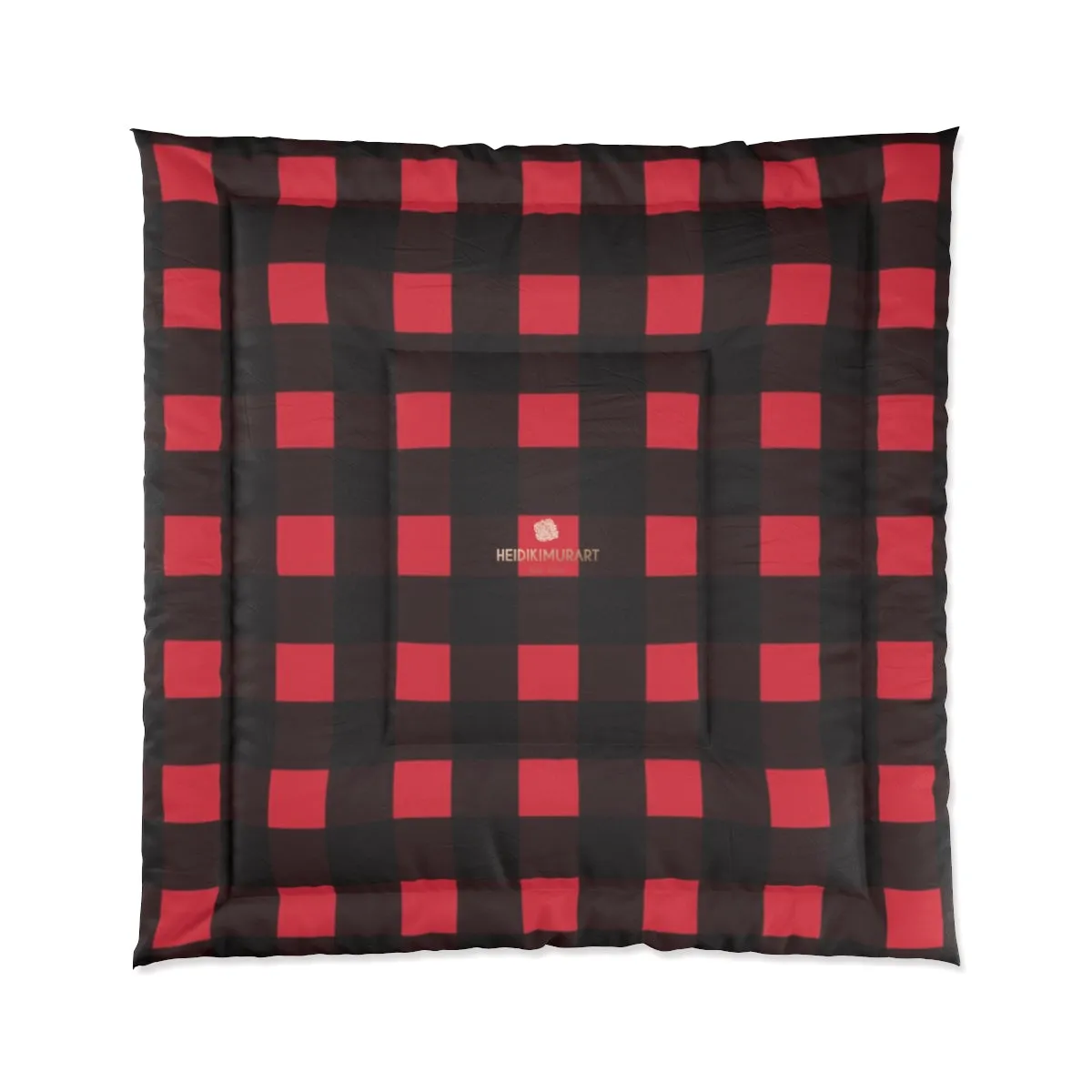 Red Buffalo Plaid Print Comforter, Best Comforter For King/Queen/Full/Twin Bed- Printed in USA