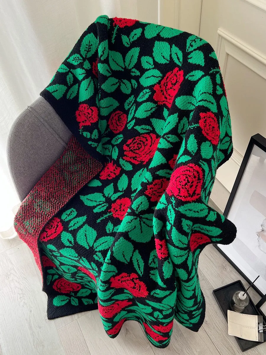 Red rose sofa blanket cover