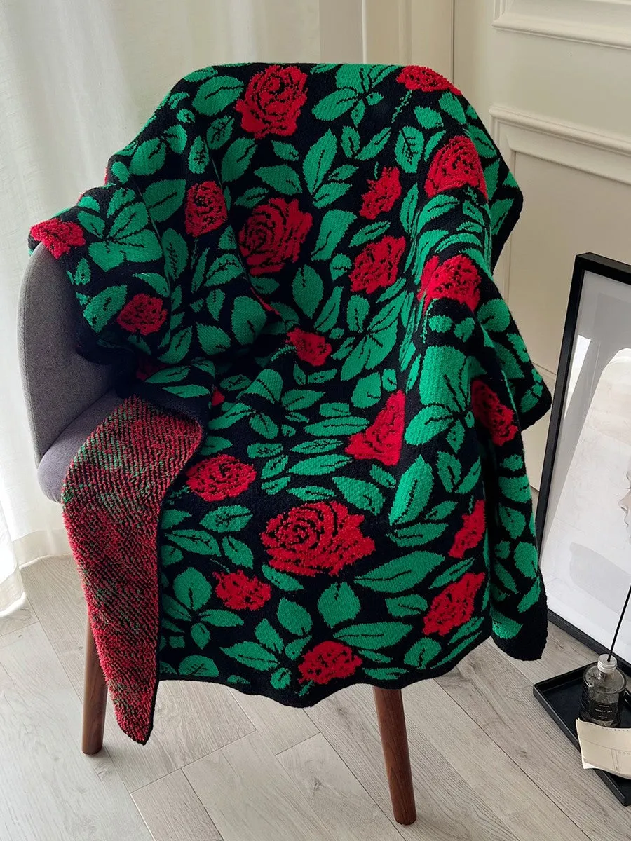 Red rose sofa blanket cover