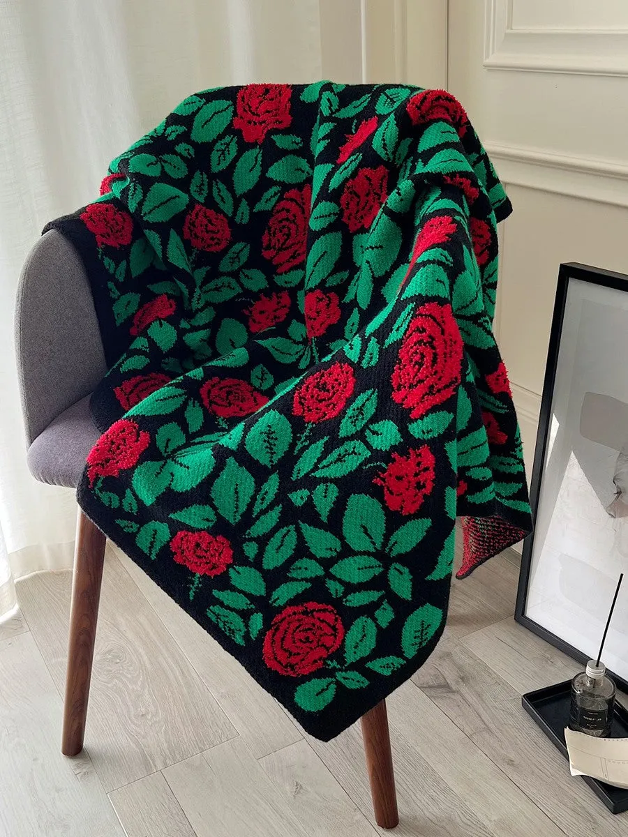 Red rose sofa blanket cover