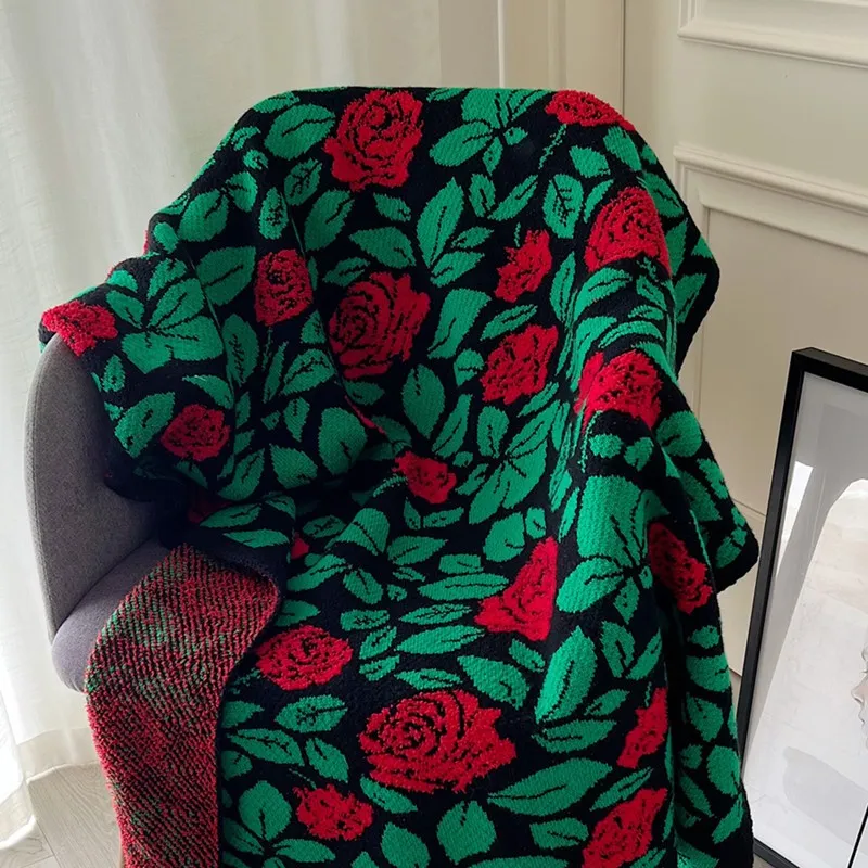 Red rose sofa blanket cover