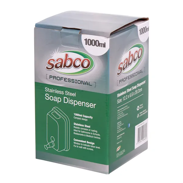 Sabco Soap & Lotion Dispenser 1Lt Stainless Steel