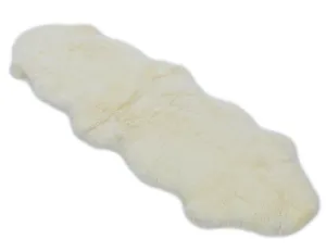 Sheepskin Rug - Ivory - Super Double Length (200x60-65cm) - Long Wool Australian Merino Sheepskin