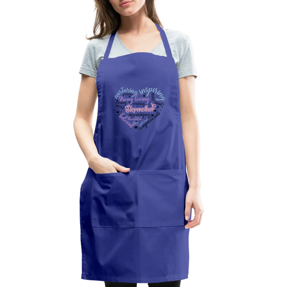 Stepmother Word Art Heart Adjustable Apron