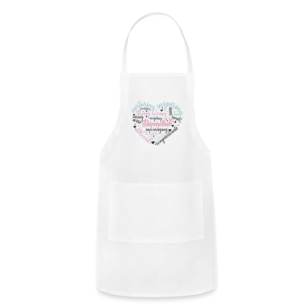 Stepmother Word Art Heart Adjustable Apron