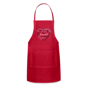 Stepmother Word Art Heart Adjustable Apron