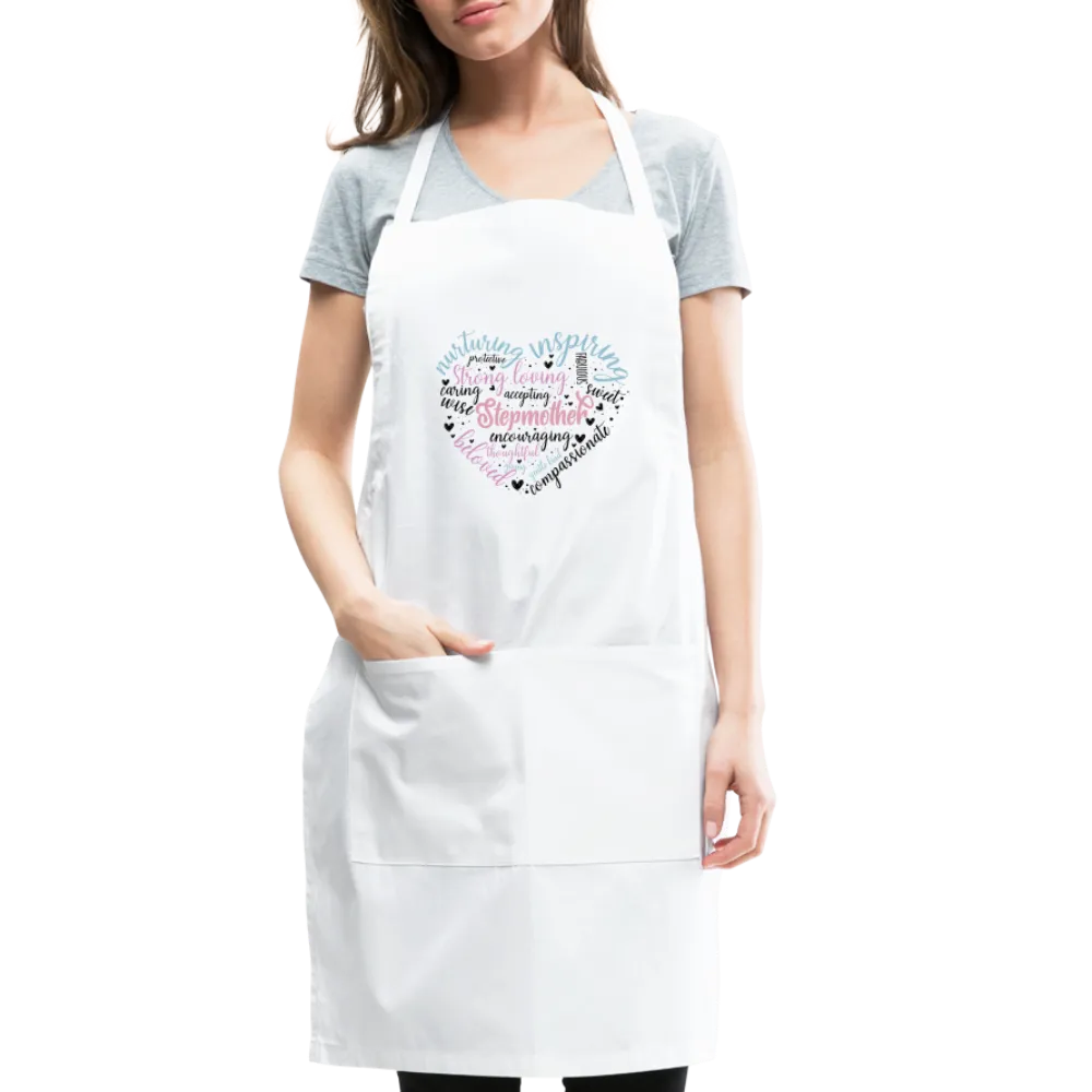 Stepmother Word Art Heart Adjustable Apron