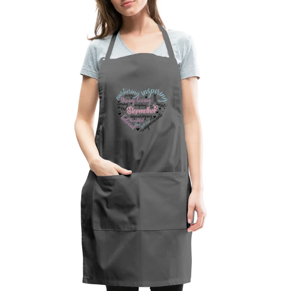 Stepmother Word Art Heart Adjustable Apron