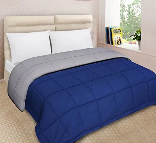 Urban Basics Microfibre 200 TC Reversible Comforter (Blue & Grey_King)