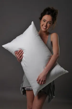 USA Standard Size SOFT density LOW profile Pillow 95% White Polish Goose Down 750 Fill Power German Batiste TE100