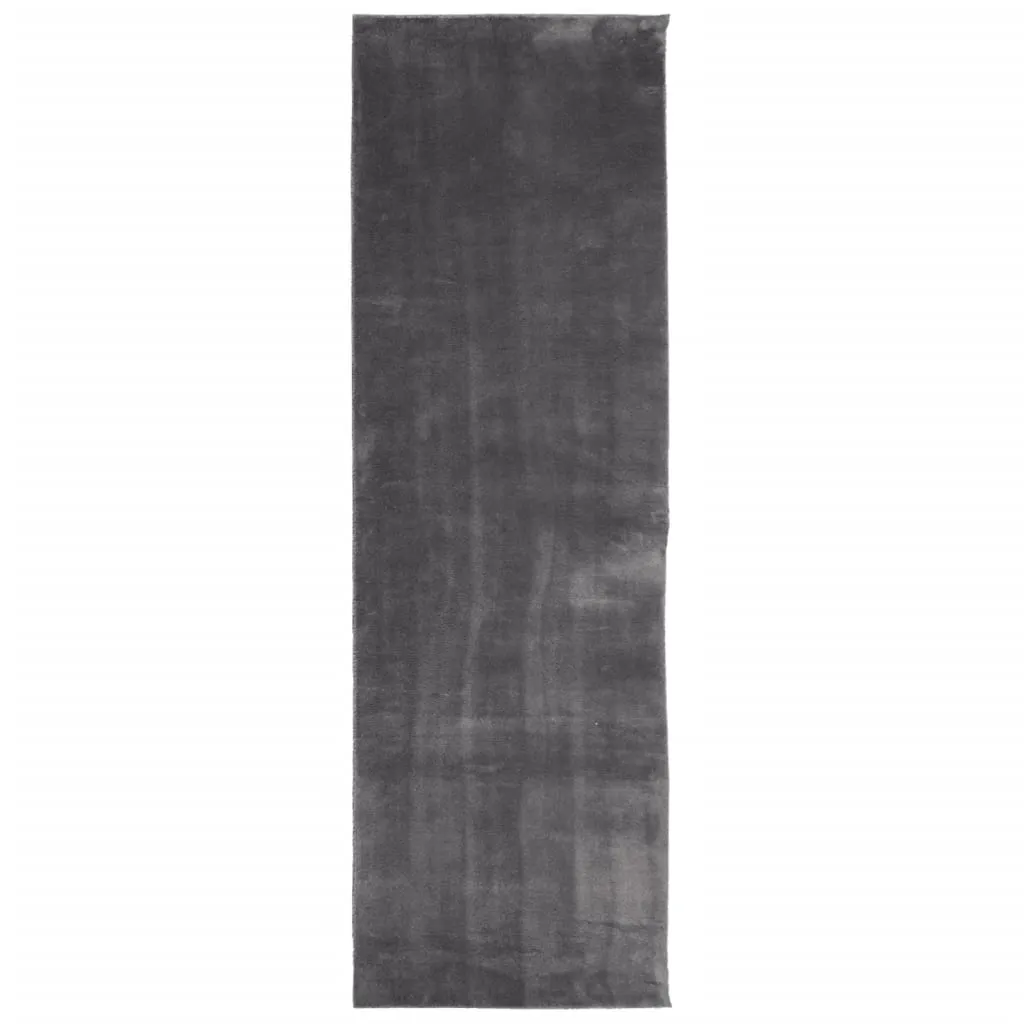 vidaXL HUARTE Short Pile Rug - Soft & Washable Anthracite Rug 80x250 cm | Stylish Modern Fur Look