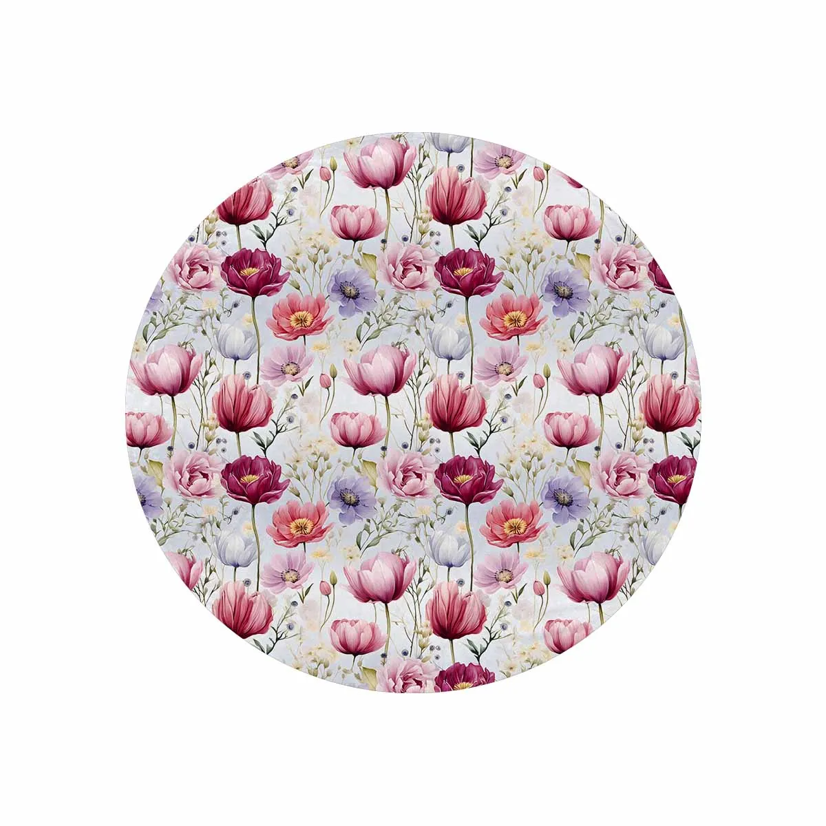 Wildflowers  Circular Micro Fleece Blanket 60"