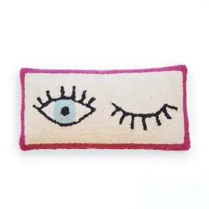 Winky Face Hooked Pillow